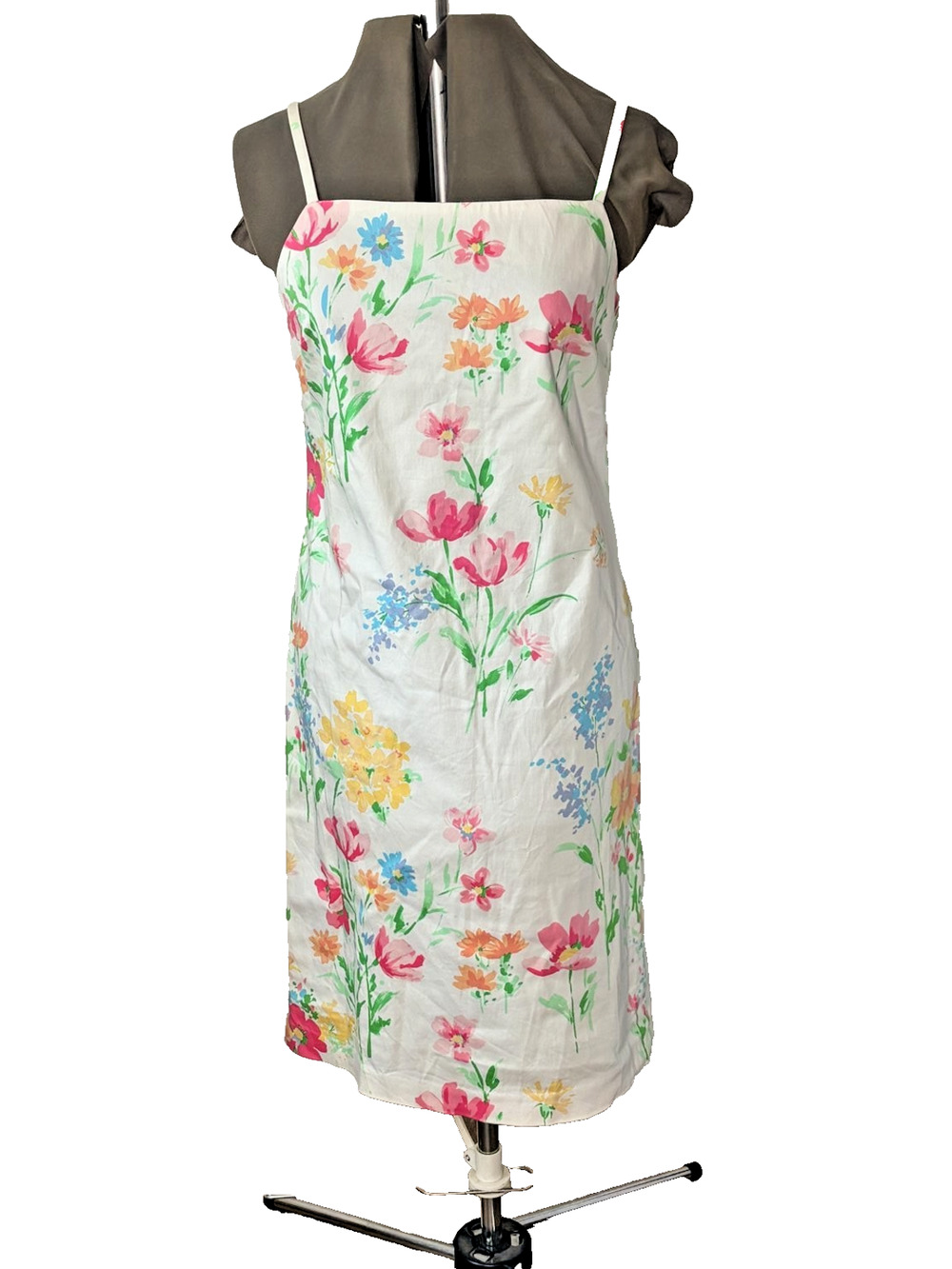 Brooks Brothers White Multicolor Floral Cotton Sundress Size 10